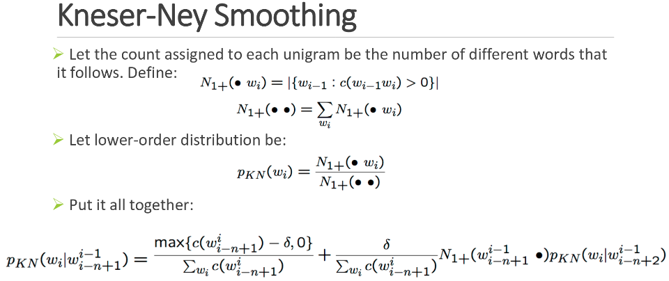 Kneser-Ney smoothing