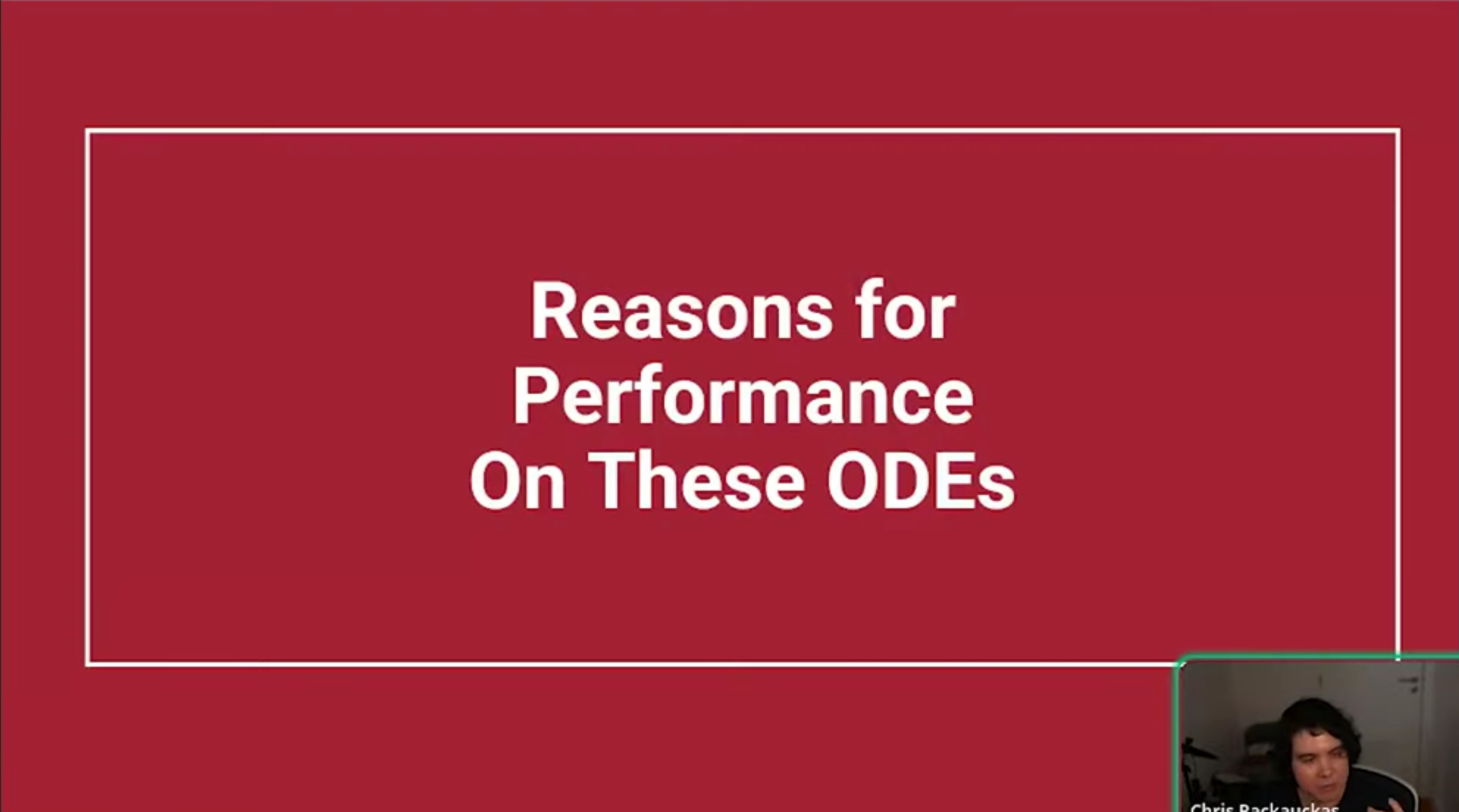 Reasons for Performance in these ODEs