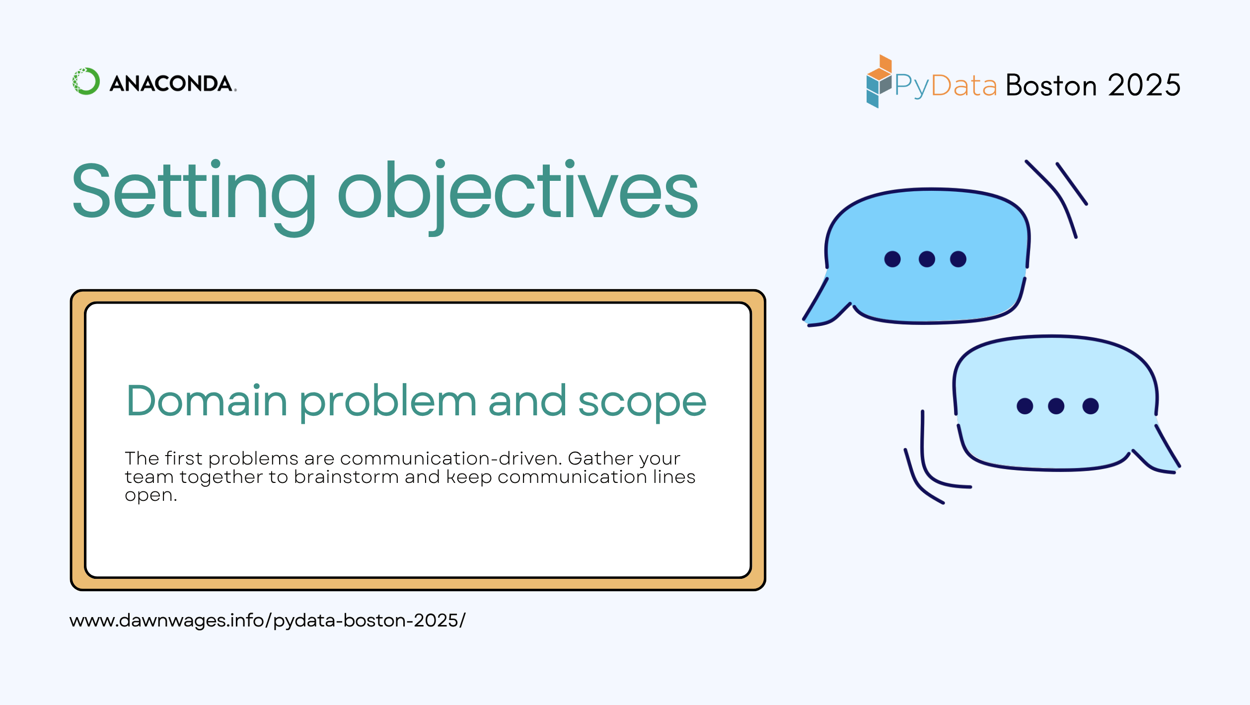 Setting objectives - Domain problems and scope