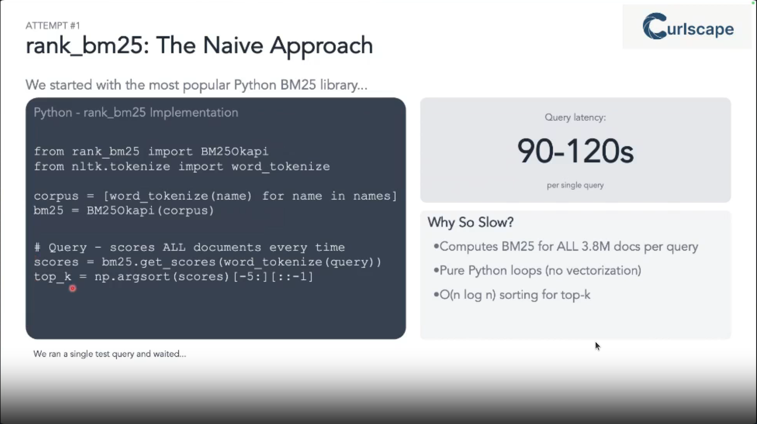 bm_{25}’s ranking - the Native approach