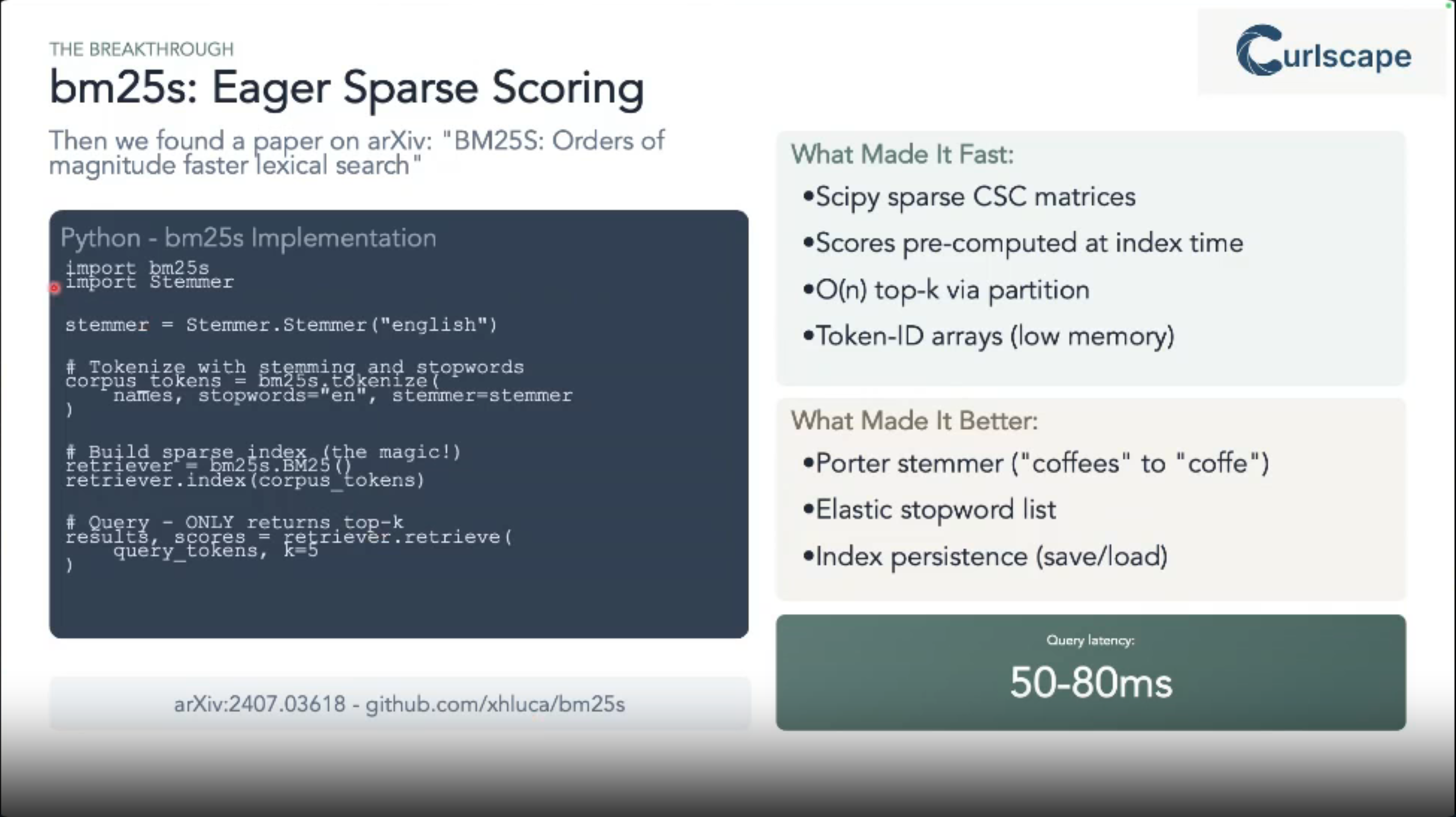 bm_{25}’s Eager Sparse Scoreing