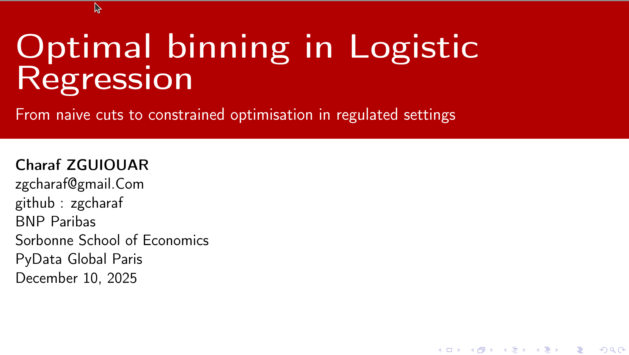 Optimal Binning in Logistic Regression