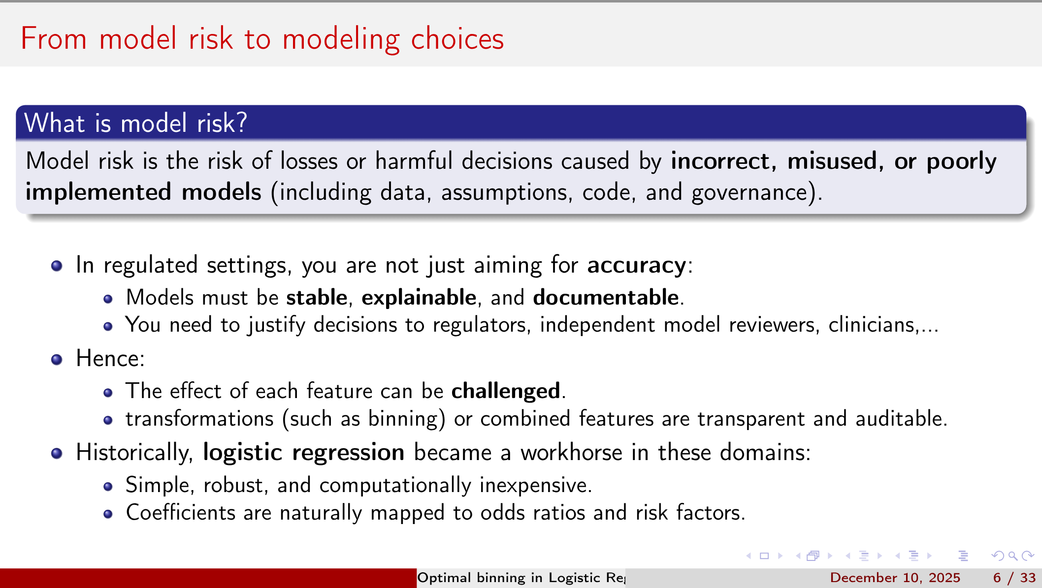 From model risks to modeling choices