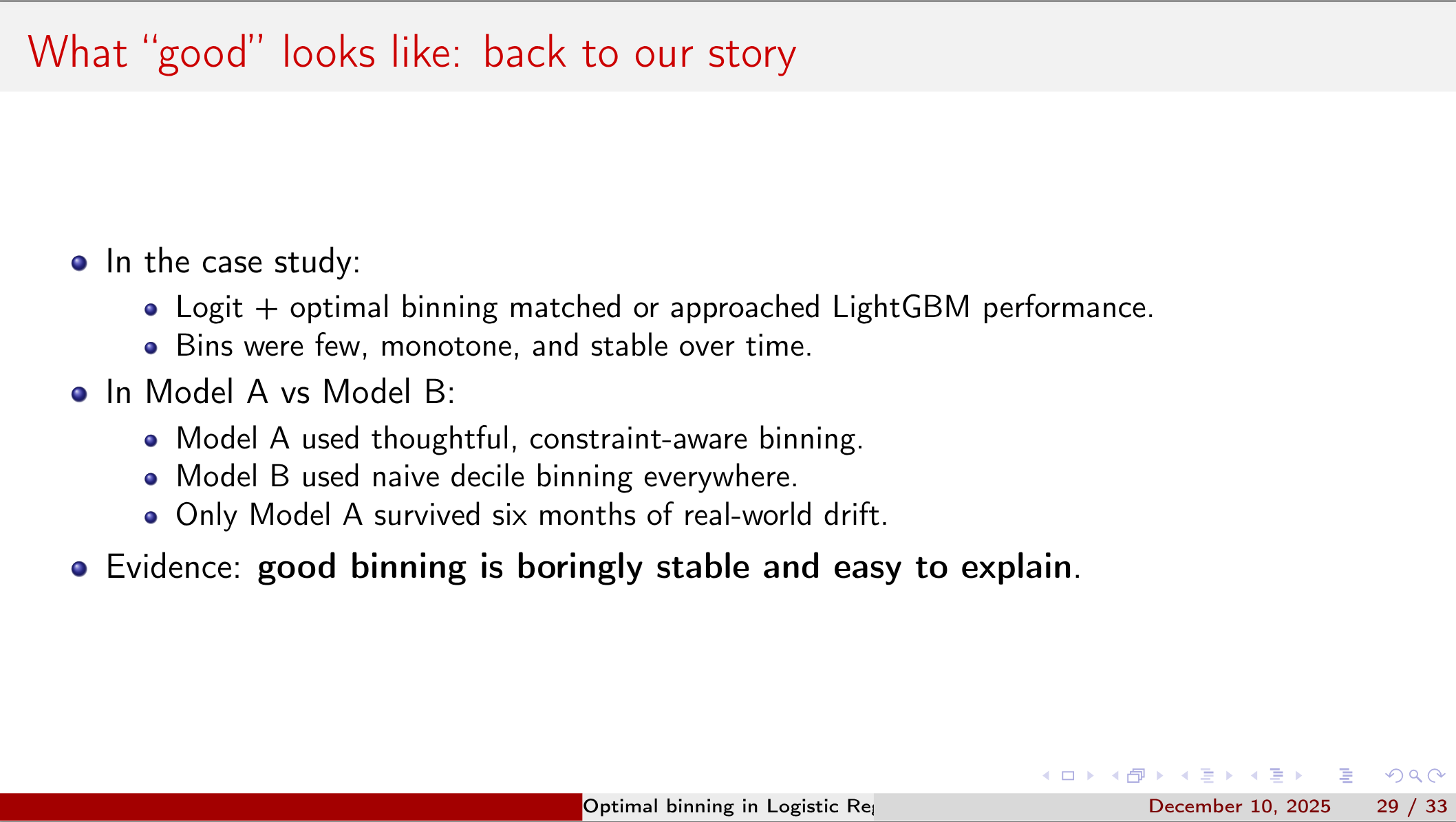 What “good” looks like