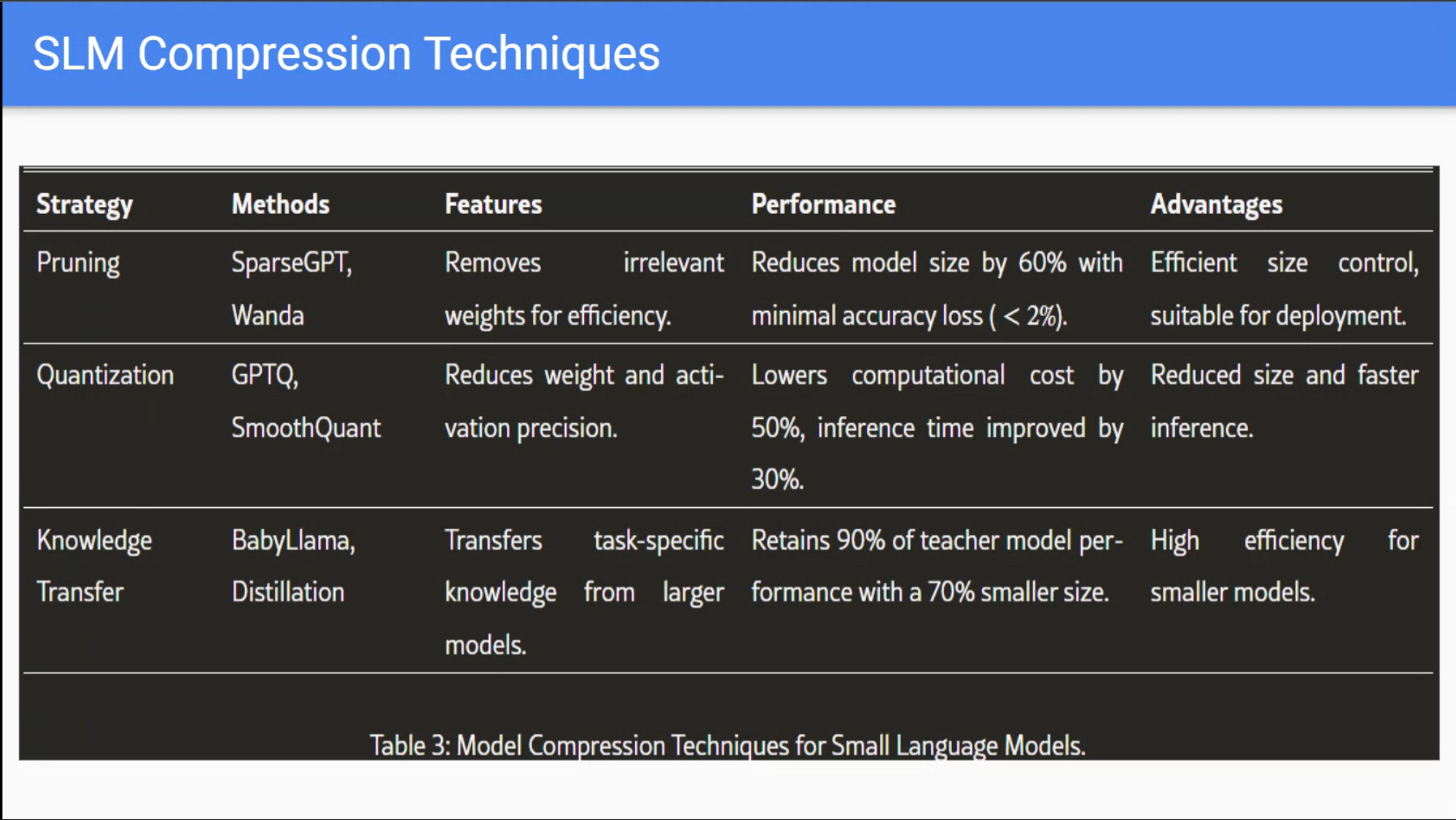 SLM Compression Techniques