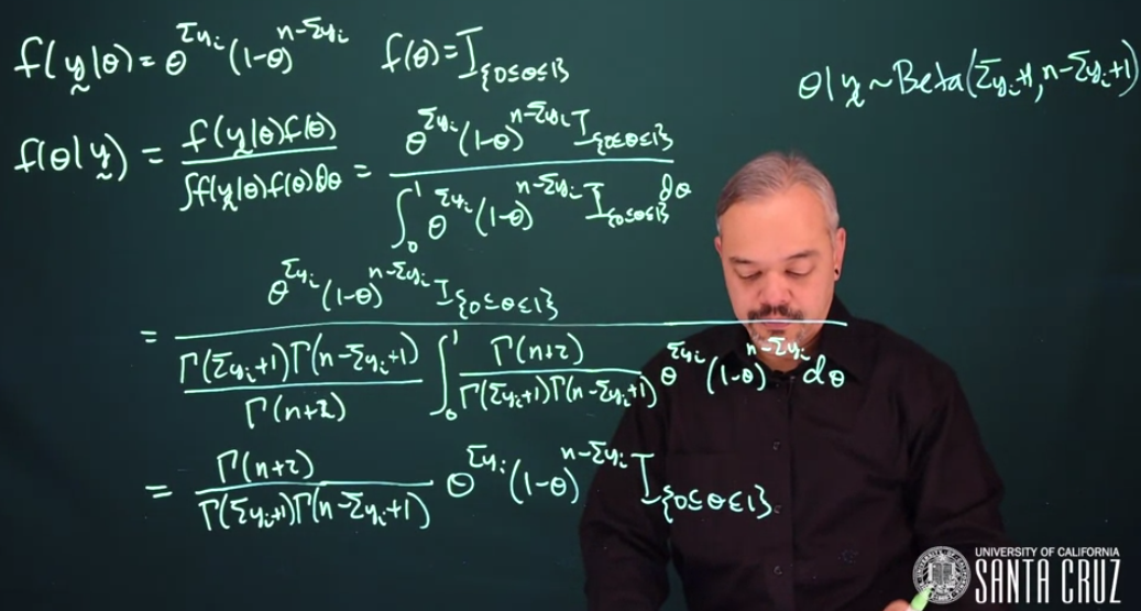 Binomial likelihood with a Uniform prior