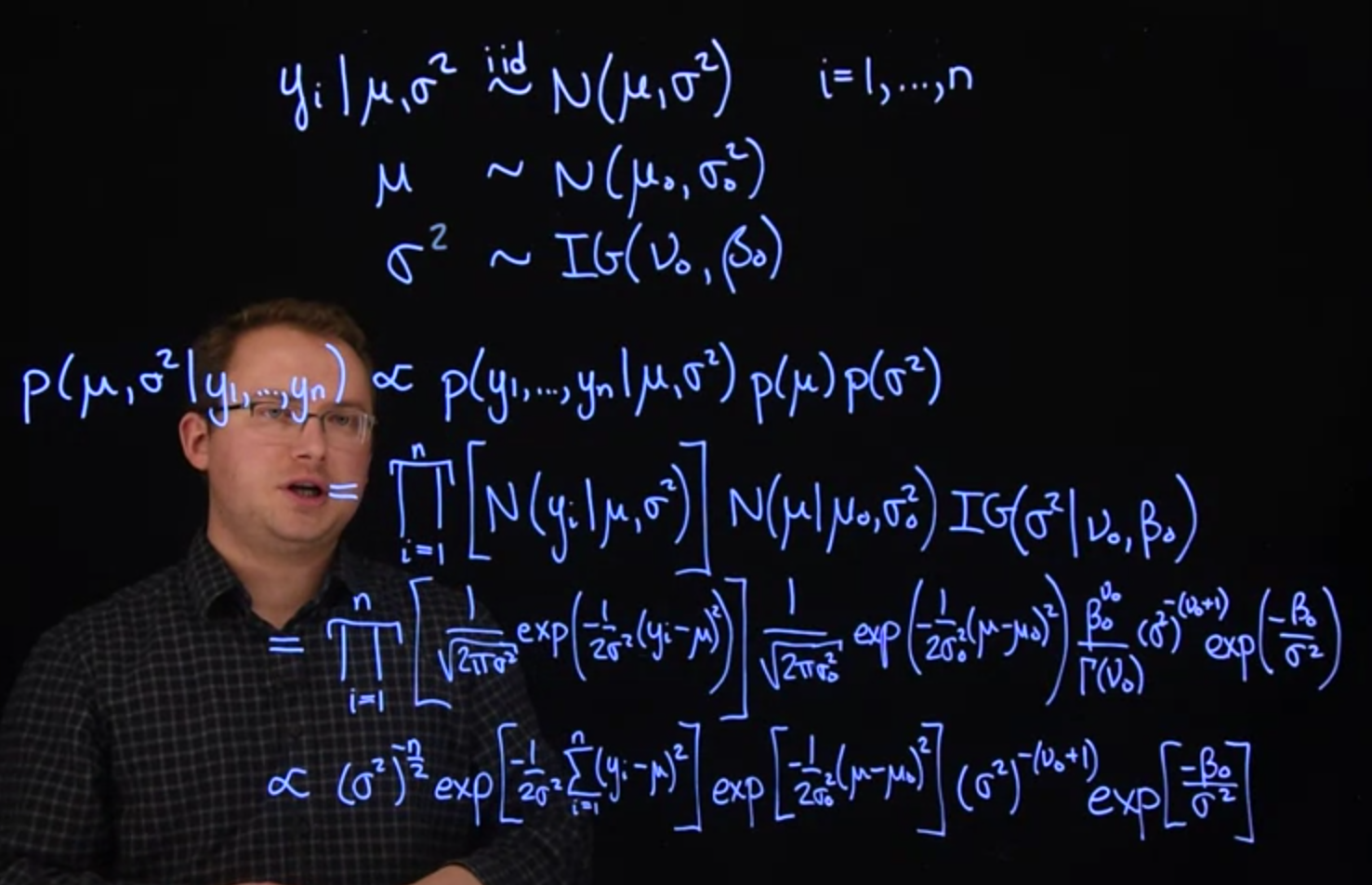 Normal likelihood, unknown mean and variance